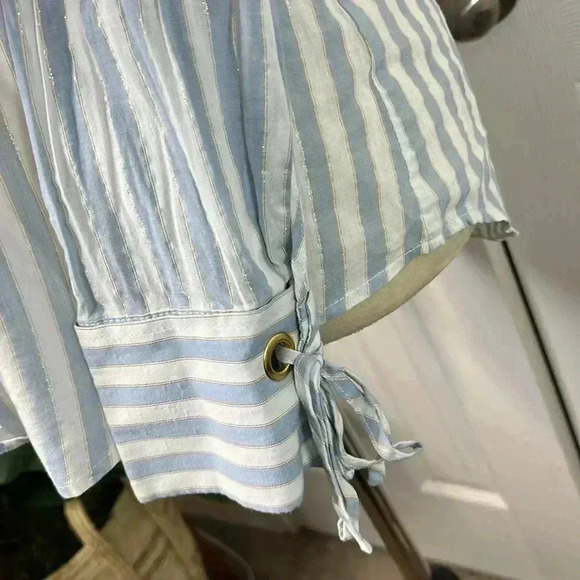 MICHAEL KORS Medium Shirt Striped Button Up Collared Long Sleeve - Picture 4 of 11